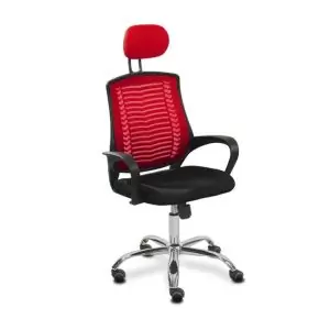 Circle Box Executive Chair in red color with ergonomic features