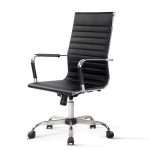 Bangladeshi office chair – CircleBox Ergo ergonomic leather executive chair with chrome base and swivel wheels