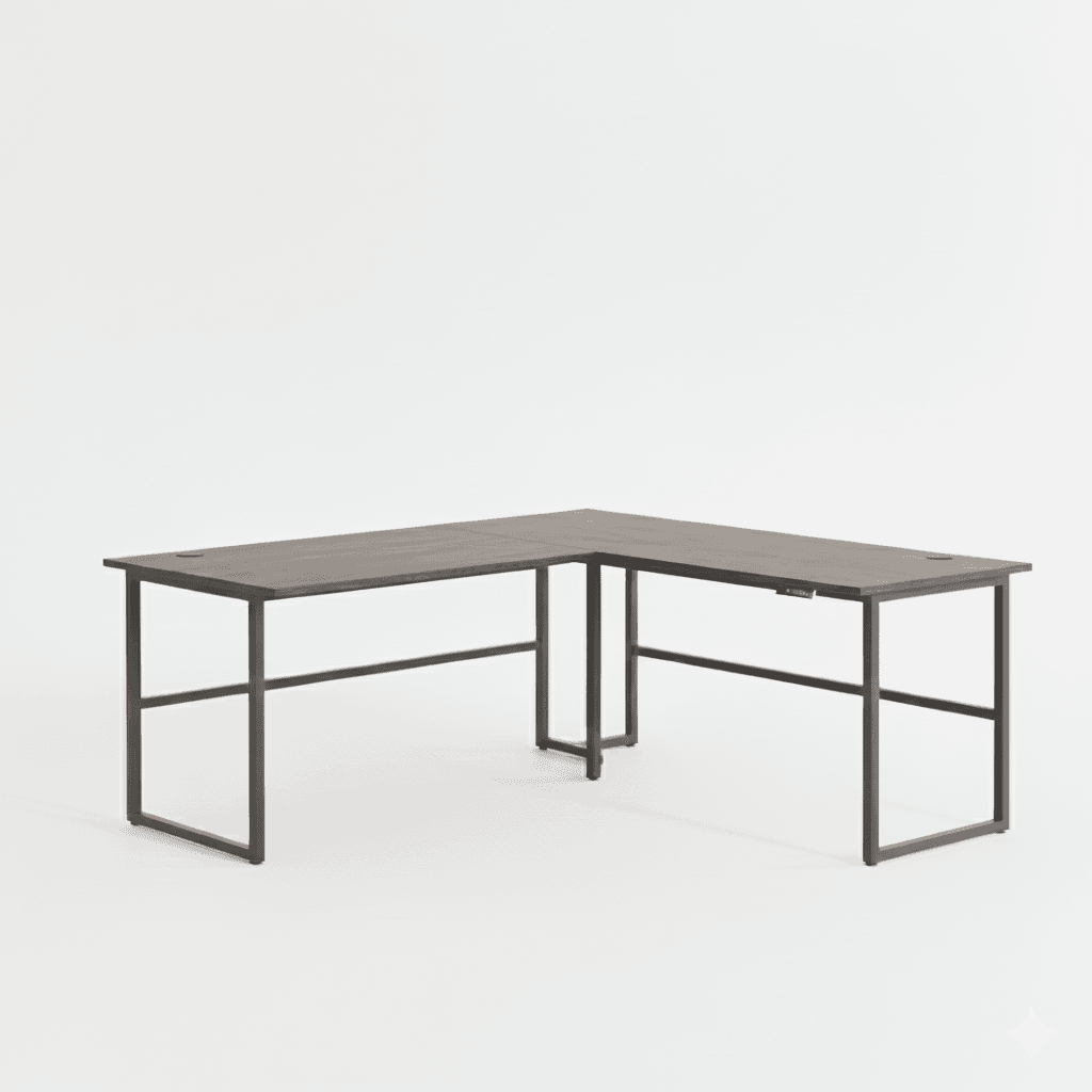 L shape Table dark wood