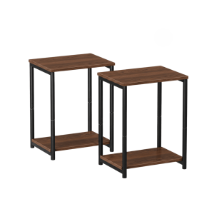 CircleBox side table with industrial design, greige top and matte black steel frame