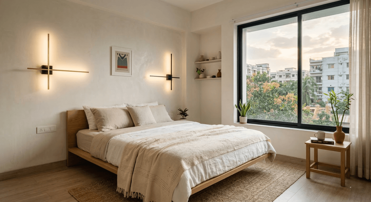 modern bedroom lighting Bangladesh interior design