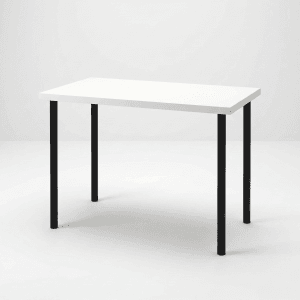 CircleBox Linear Desk in Bangladesh minimalist study desk with wooden top and white metal legs